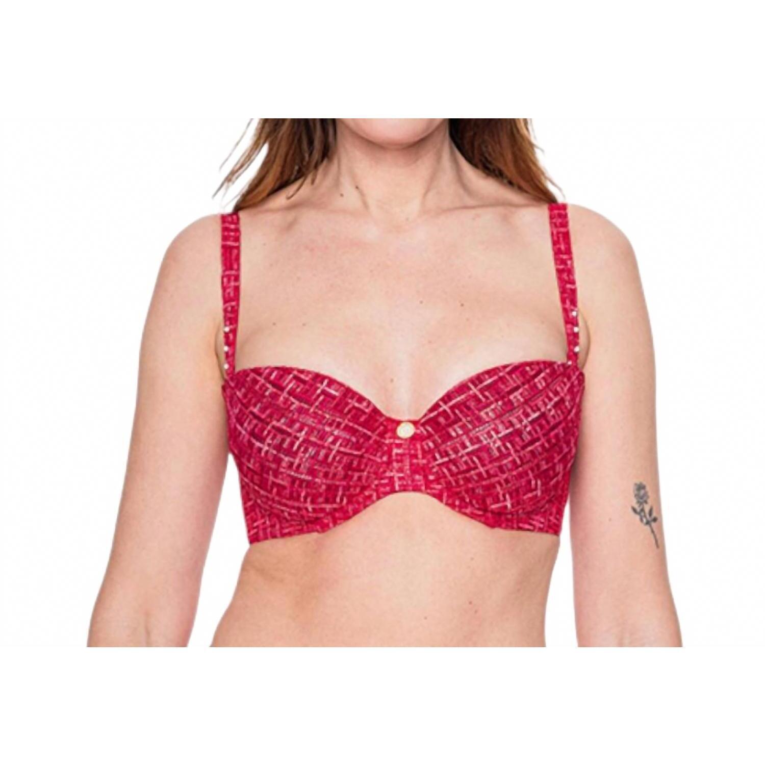 New Louisa Bracq Tweegy Tulle Bralette In Rouge A Levre